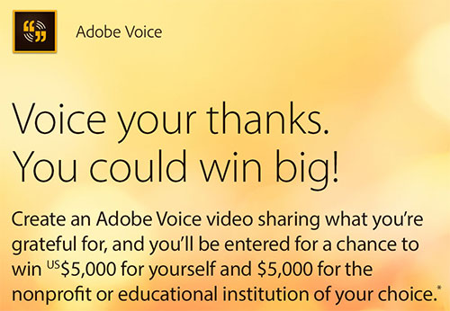 Adobe: Win $5,000 For Yourself & $5,000 For Non-Profit