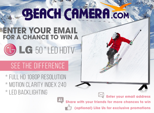 Win a 50″ LED HDTV from Beach Camera