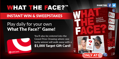 Win $1000 Target Gift Card from “What the Face?” Game