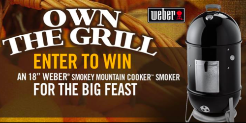 Win an 18″ Weber Smoky Mountain Cooker Smoker