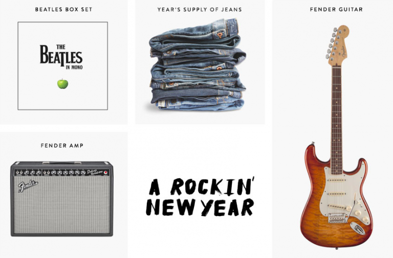 Win a Fender Guitar and Amplifier, Signed Rolling Stones Box Sets, a Lucky Brand Leather Jacket, & More!