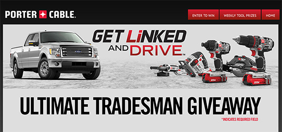 Win A 2015 Ford F150 & Porter Cable Tools