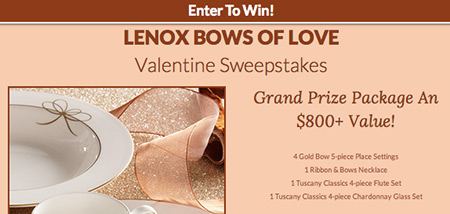 Win Over $800 in Lenox Fine Tableware