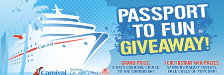 Win Samsung Galaxy Tablets, Carnival Cruise for Four, & More