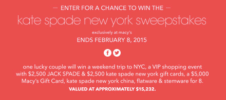 Win a Weekend Trip to New York City, a Romantic Dinner for Two, and a VIP Shopping Event