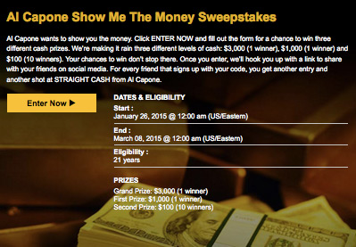 Win $3,000 in Cash from Al Capone