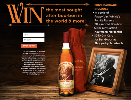 Win Pappy Van Winkle Bourbon, and $750 Gift Certificates