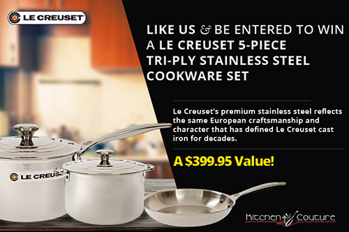 Win A Le Creuset 5-Piece Tri-Ply Stainless Steel Cookware Set