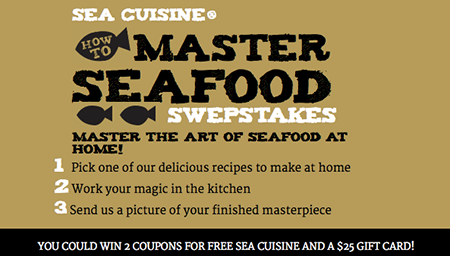 Win $25 Visa Gift Cards & Free Sea Cuisine Coupons