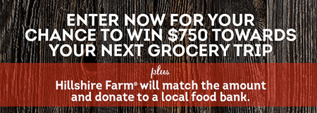 Win $750 for yourself, and $750 Donation to Local Food Bank Charity