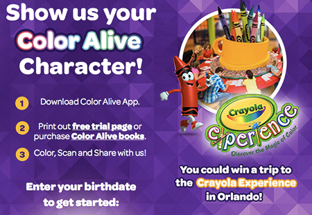 Win a Trip for 4 to Crayola Color Alive Theme Park