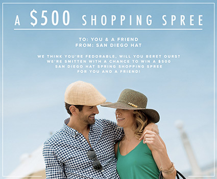 Win a $500 Shopping Spree from San Diego Hat