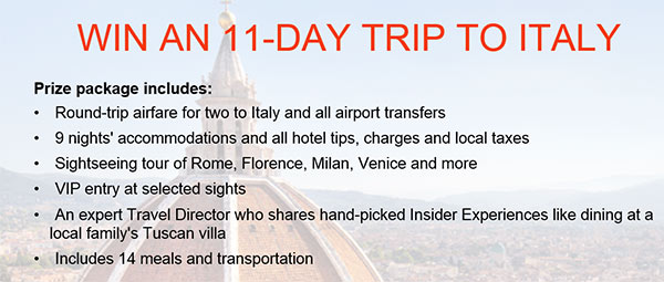 Win An 11-Day Trip To Italy
