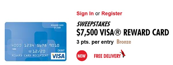 Win A $7,500 Visa Reward Card