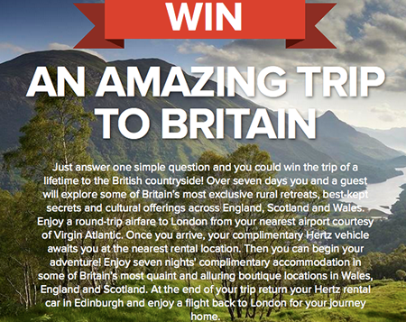 Win Dream Trip to Britain