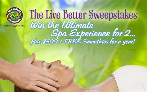 Win A Spa Experience + $500 + Free Smoothies