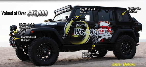 Win a Slicked Up Jeep (ARV $45,000)