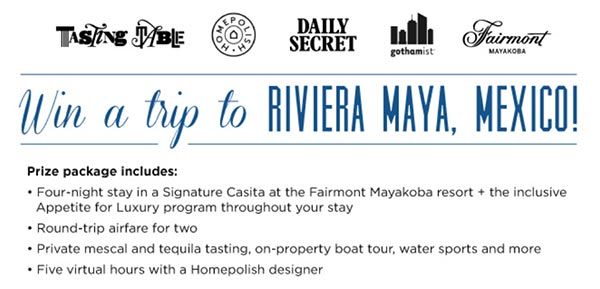 Win a Trip to Riviera Maya, Mexico