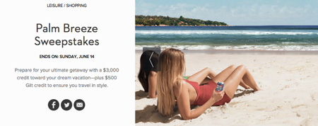 Gilt: Win a $3,000 Credit for Dream Vacation