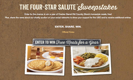 Win a Year of Free Cracker Barrel Meals