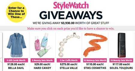 Win Gift Cards, Jewelry, Nail Polish, Lipstick, Body Oil, and More