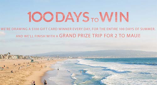 Win a Trip for Two to Maui or $100 Gift Card