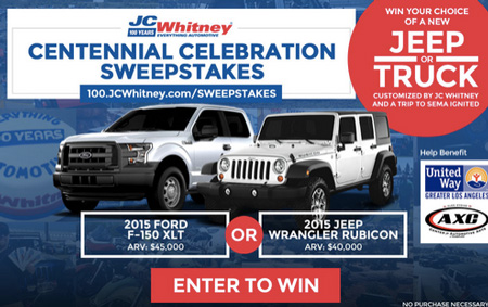 Win a New Jeep or Truck Customized by JC Whitney