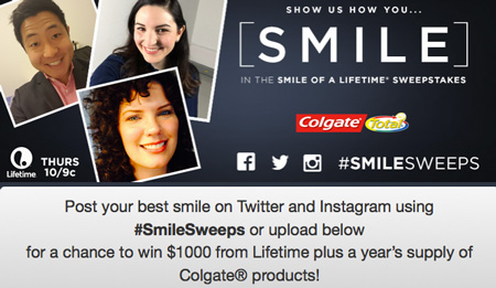 Win $1000, plus a Year’s Supply of Colgate Products