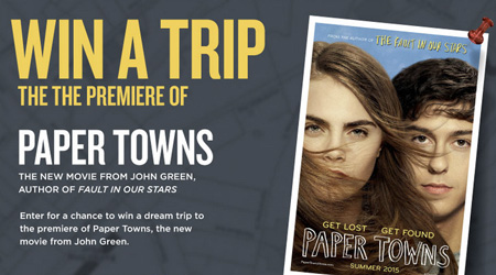 Win a Trip to NYC for Paper Towns Premiere