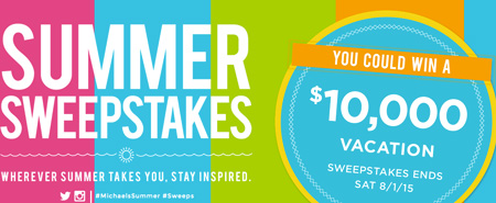 Michaels: Win $10,000 Vacation