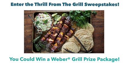 Win 1 of 9 Weber Grill Prize Packages