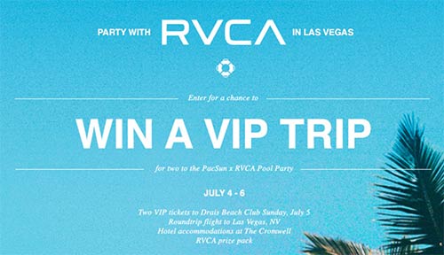 Win a VIP Trip to PacSun x RVCA Pool Party