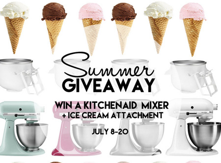Win a KitchenAid Mixer + Ice Cream Attachment