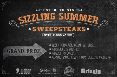 Win a Weber Grill, A Grizzly Cooler, Grillgrates + Steaks, Burgers and Dogs