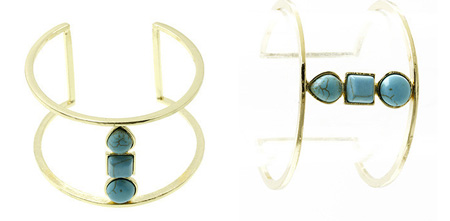 Win 1 of 3 Gold Barred & Turquoise Stone Cuffs