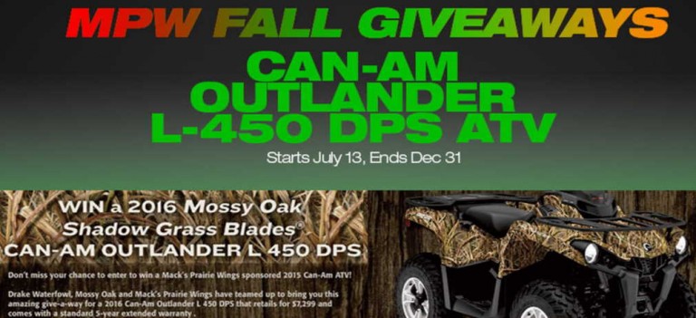 Win a Can-Am Outlander L-450 DPS ATV