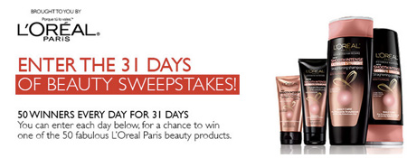 Win 50 Daily L’Oreal Prizes for 31 Days