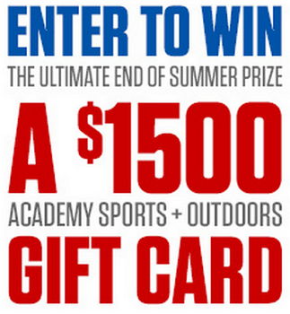 Win $1,500 Academy Sports and Outdoors Gift Card