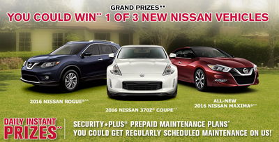 Win 1 of 3 New Nissan Vehicles