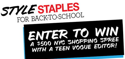 Teen Vogue: Win a $500 NYC Shopping Spree