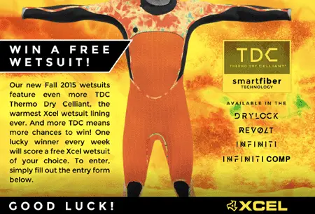 Win Weekly Prizes of Xcel Smart Fiber Wetsuits