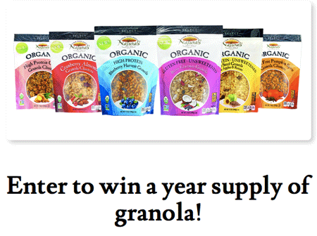 Win a Full Year’s Supply of Certified Organic, Non-GMO Project Verified Granola
