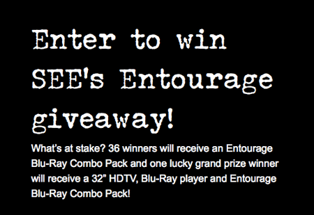 Win a 32″ HDTV, Blu-Ray player and Entourage Blu-Ray Combo Pack
