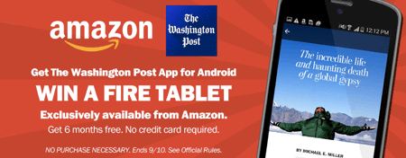 Win One of Five Fire HDX 8.9 tablets from Amazon Appstore & Washington Post