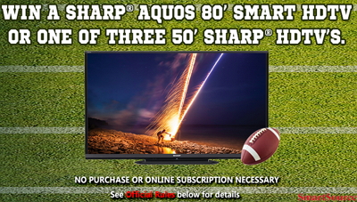 Win a Sharp Aquos 80″ Smart HDTV