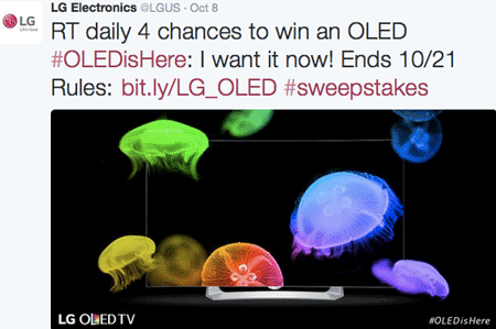 Win LG OLED TV’s valued at $1,999