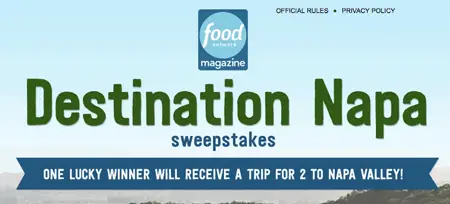 Win a Tripfor 2 to Napa Valley, California & $1,500 Cash