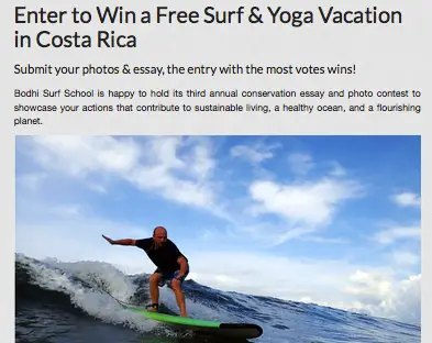 Win a Bodhi Sessions 7-night Surf & Yoga Camp for 2 People (Valued at $2400).