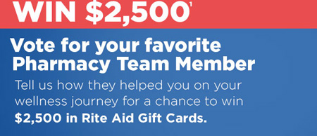 Win $2,500 Rite Aid Gift Cards
