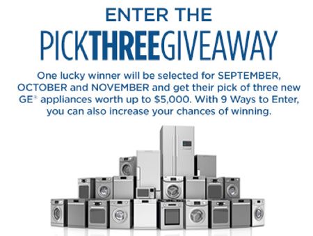 Win 3 Brand New GE Appliances valued at over $5,000